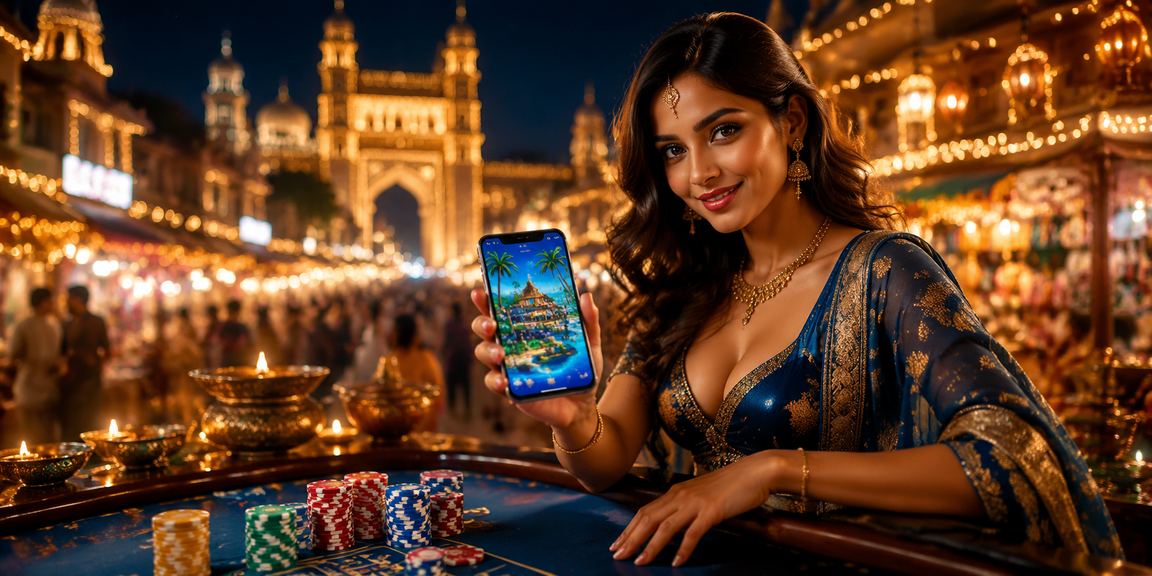 Indian player enjoying online lottery during Diwali festival