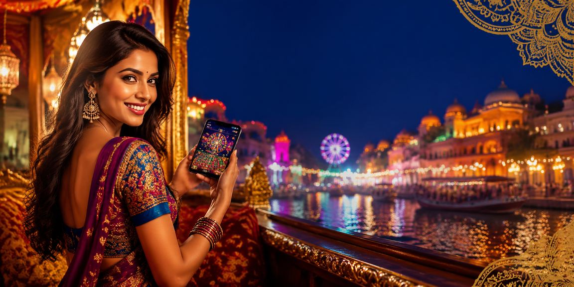 Mobile user enjoying tr4 promotions on handheld device in vibrant night market