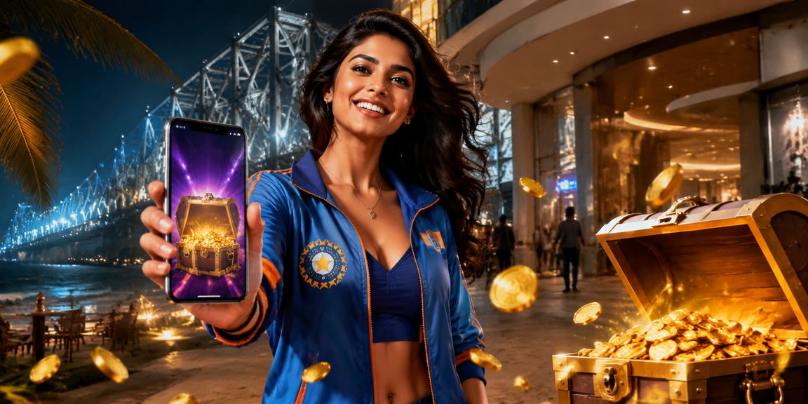 Indian player responsibly gambling at a beachside venue
